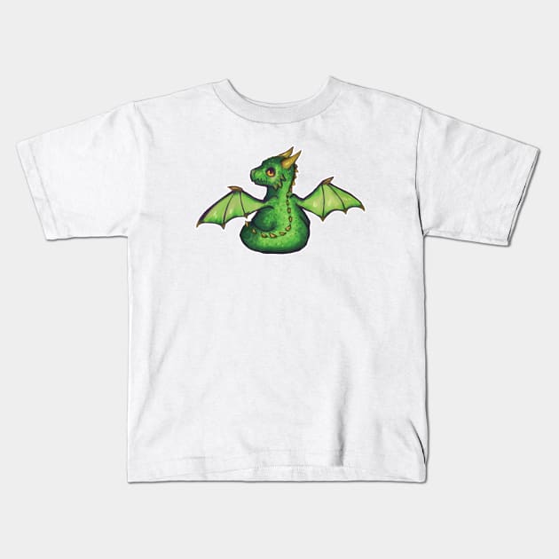 Baby Dragon - Lime Green Kids T-Shirt by Raebees